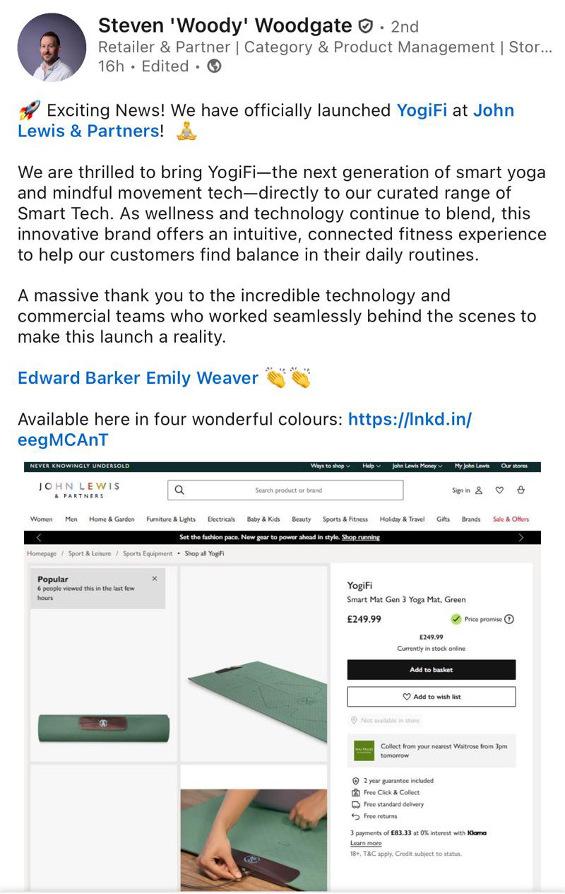 How We Helped Launch YogiFi into John Lewis